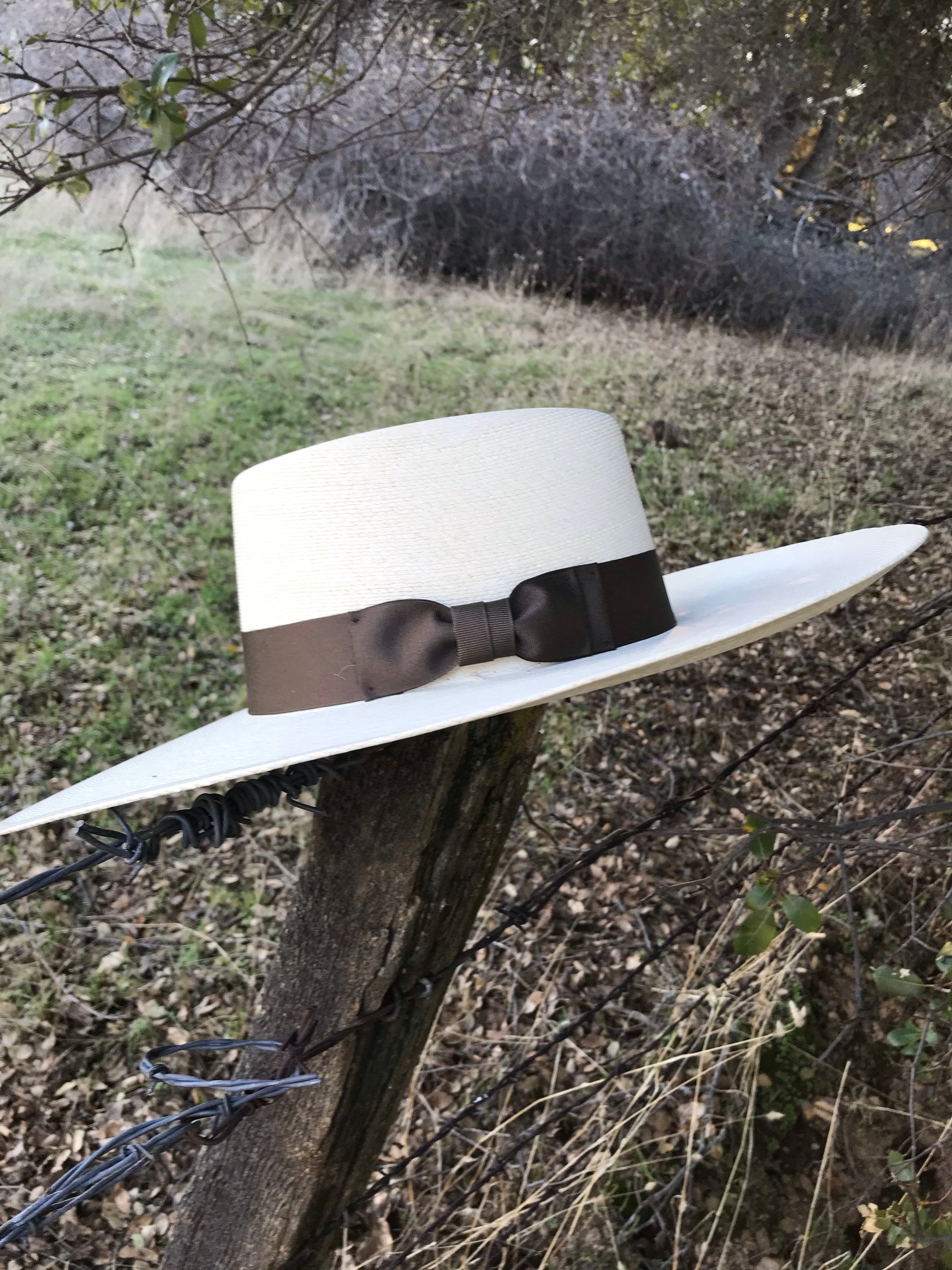 Atwood Hat Co. Nevada Buckaroo Hat- Tan Ribbon- XL Buckaroo Palm Leaf Hat - Silver Ribbon – Salty main image 4