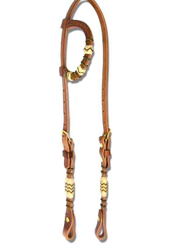 Slide Ear headstall with Rawhide Accents