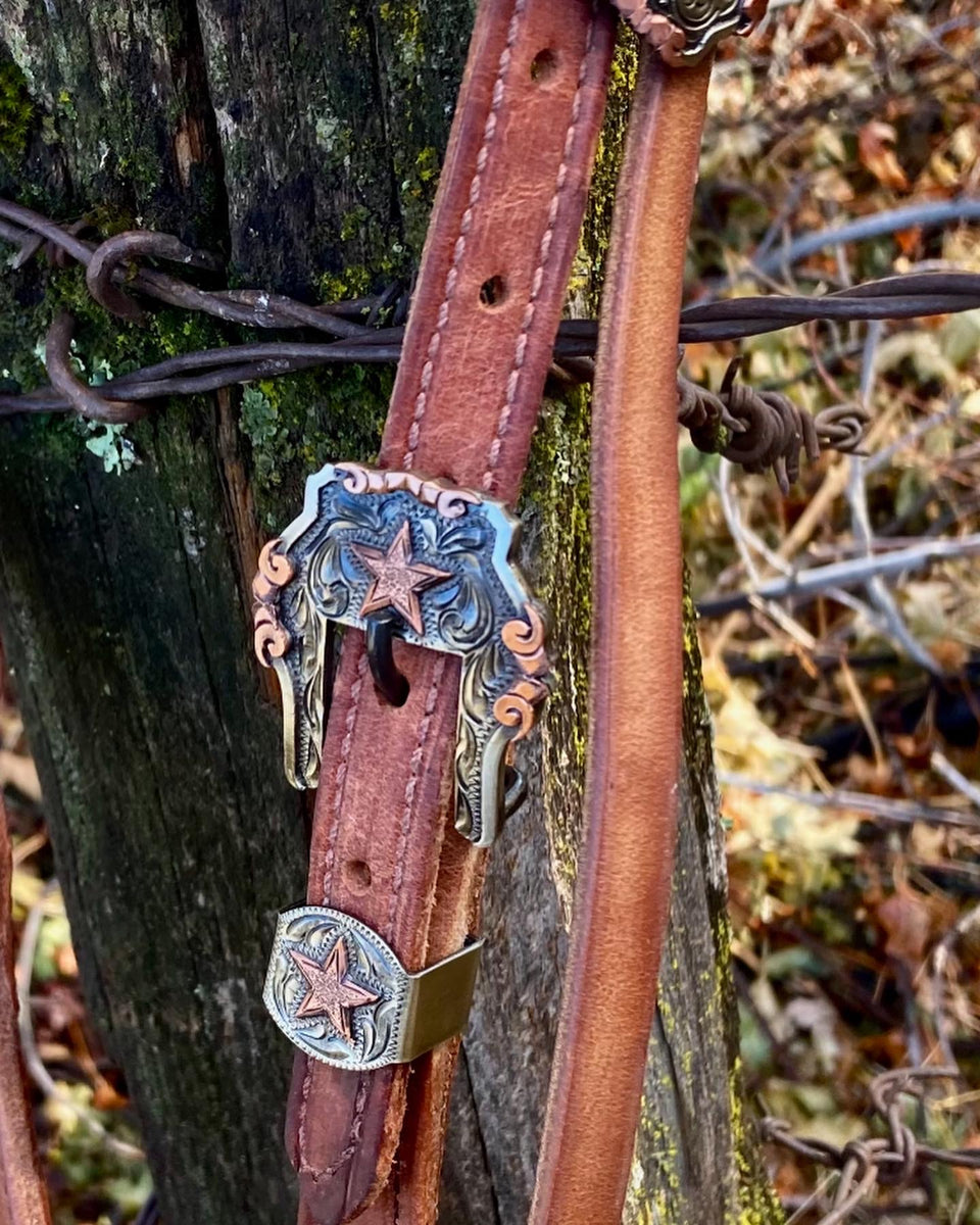Copper Star Headstall – Buckaroo Leather Products