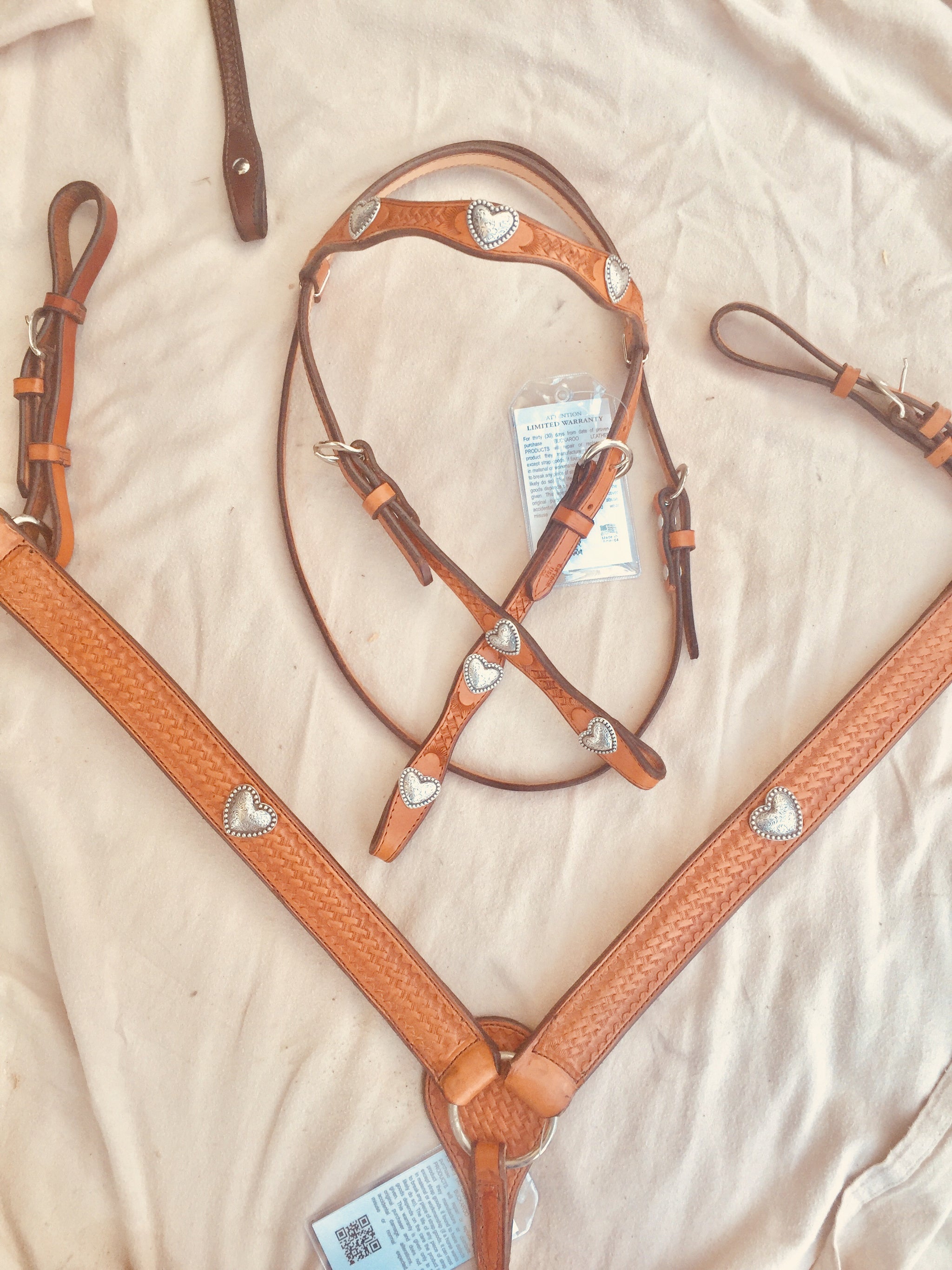 Buckaroo Breast Collar BC 30 - Collier De Poitrine Cuir Et Laine Mohair Noir
